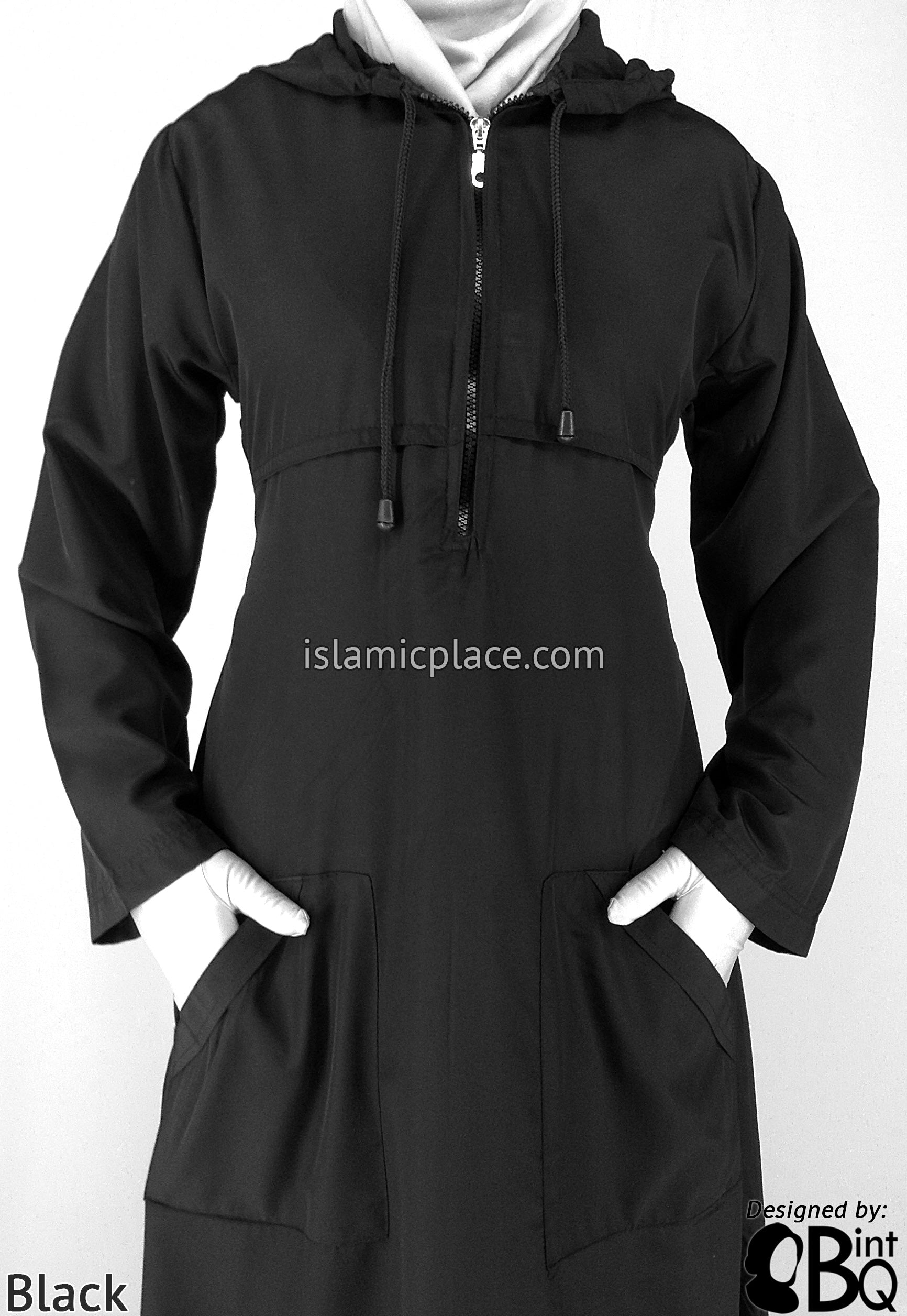 Black - Sakina Sporty Hooded Abaya by BintQ - BQ193