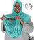 Aqua Blue Plain - Salima 1-2 Easy Georgette Shayla Long Rectangle Hijab 30"x70"