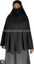 Black - Plain Overhead Khimar - Extra Long Knee Length