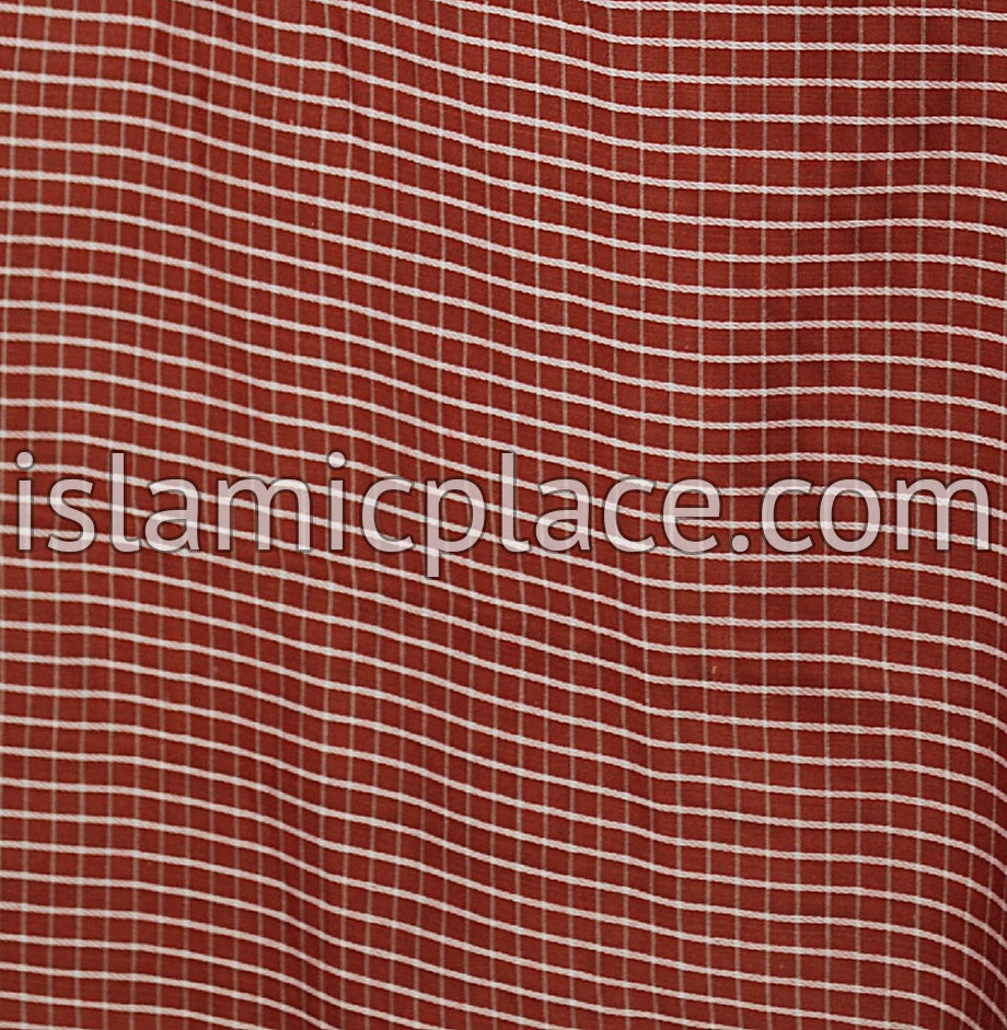 Faded Red, White - Plaid Design Men Lungi Izar