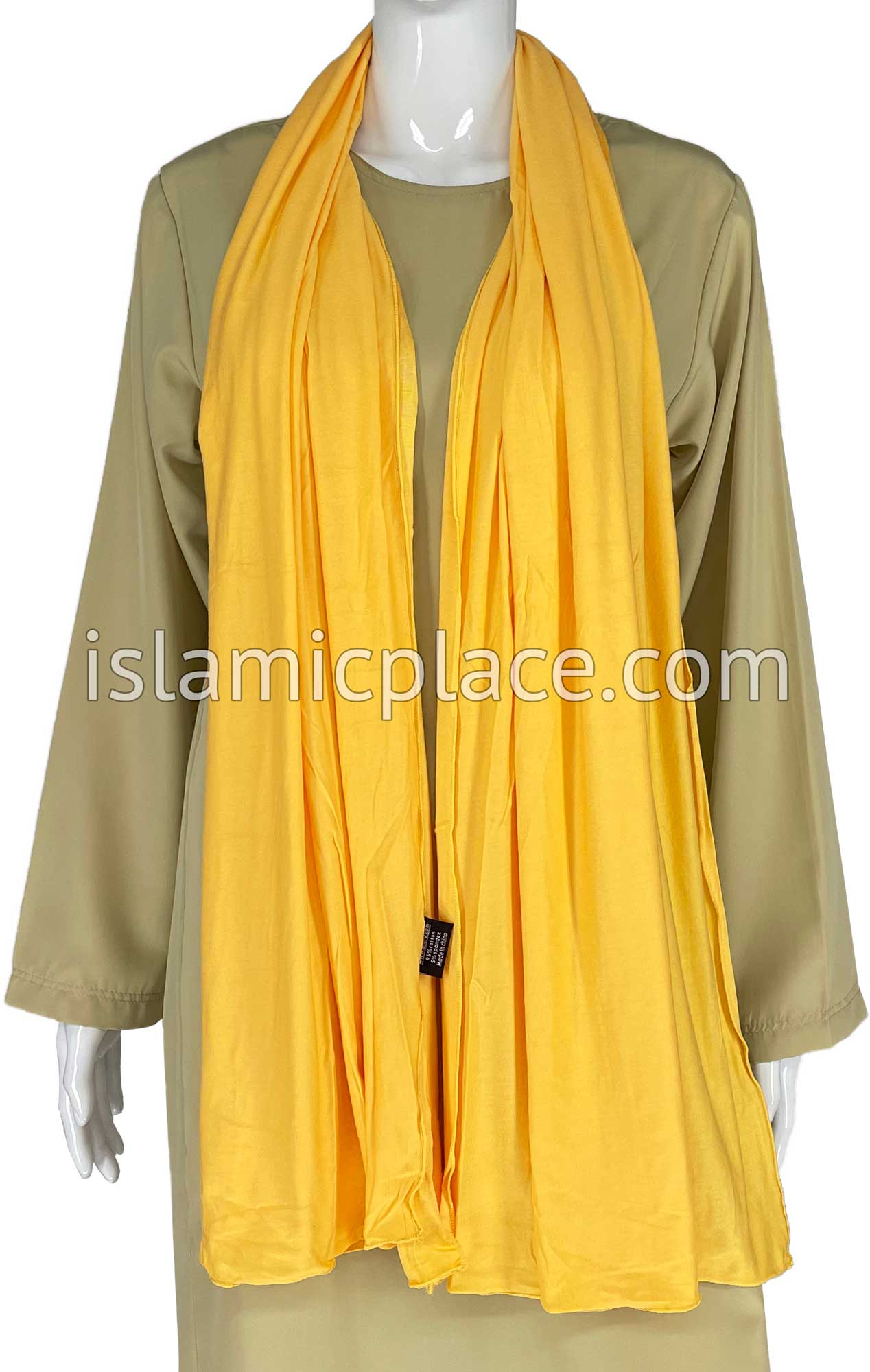 Golden Sand Plain - Jamila Jersey Shayla Long Rectangle Hijab 30"x70"