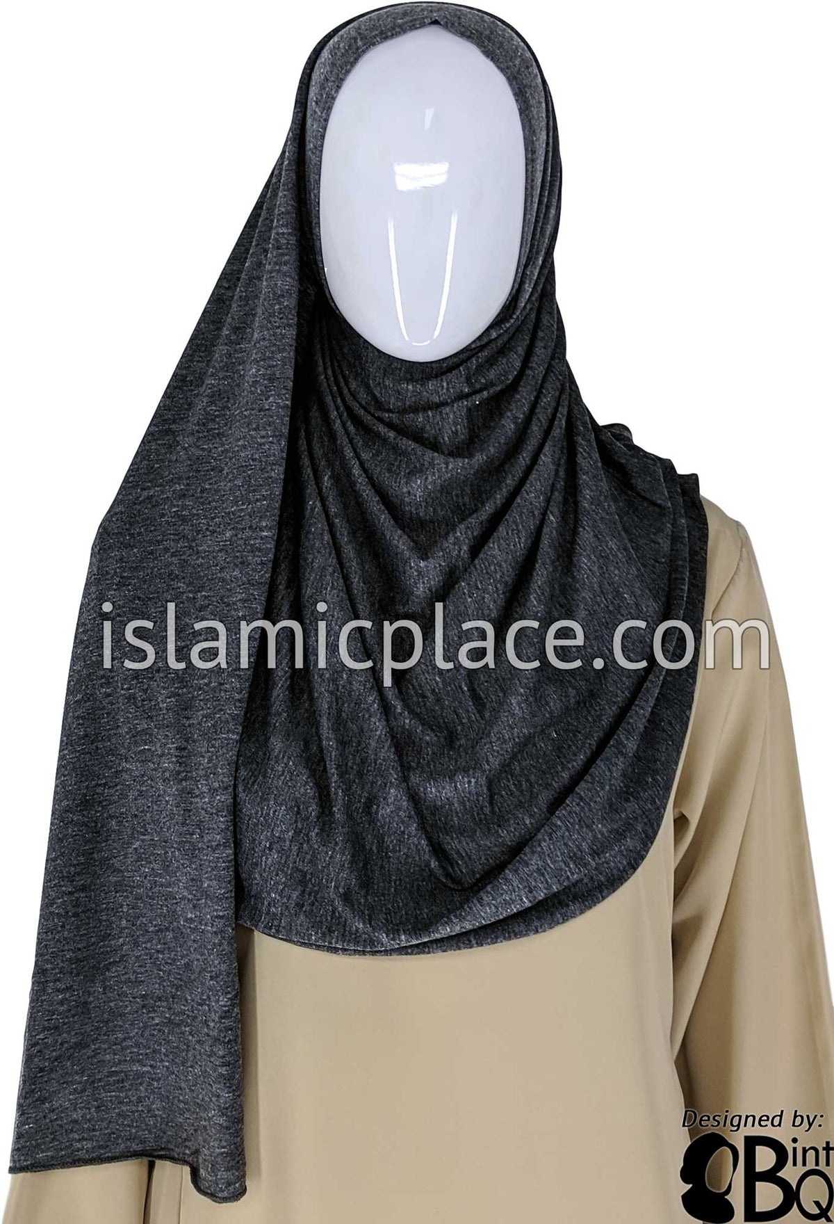 Heather Gray Plain - Jamila Jersey Shayla Long Rectangle Hijab 30&quot;x70&quot;