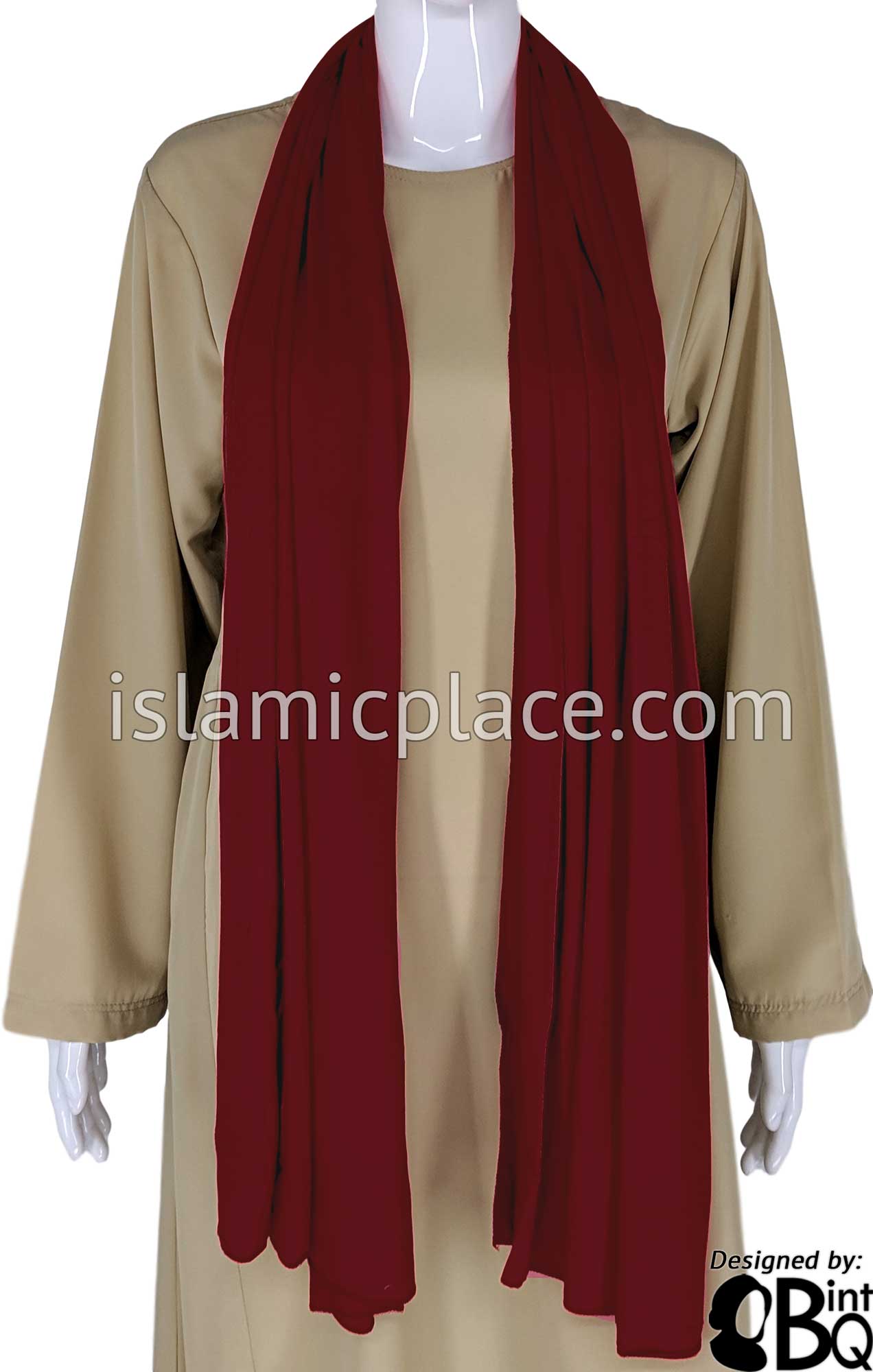 Burgundy Plain - Jamila Jersey Shayla Long Rectangle Hijab 30"x70"