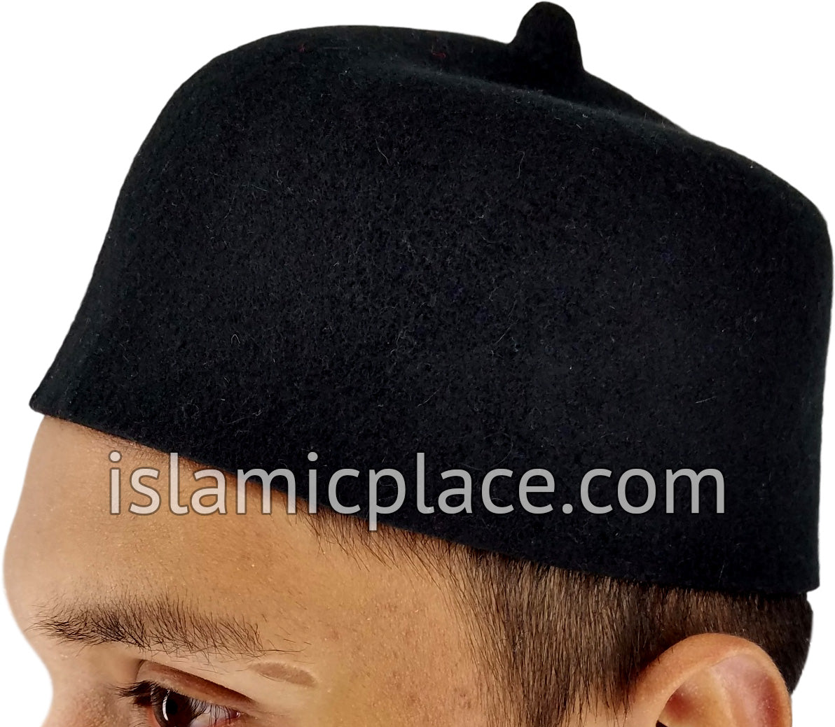 Black - 100% Wool Moroccan Fez Kufi with a Felt like finish