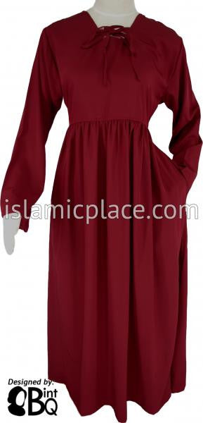 Burgundy - Girl's Yaminah Swing Abaya by BintQ - BQ42