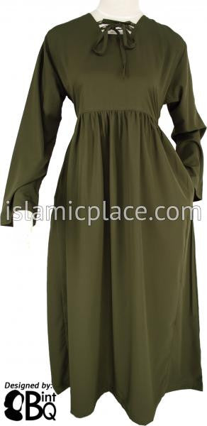 Olive - Girl's Yaminah Swing Abaya by BintQ - BQ42