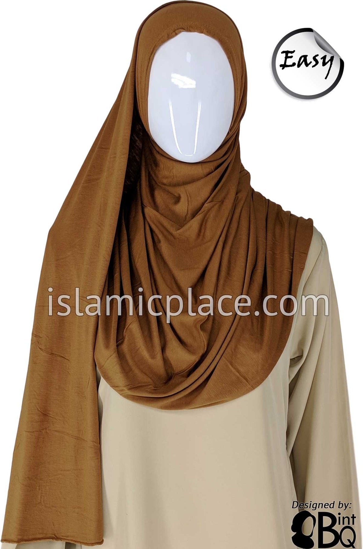 Pumpkin Spice Plain - Easy Aisha Jersey Shayla Long Rectangle Hijab 30&quot;x70&quot;