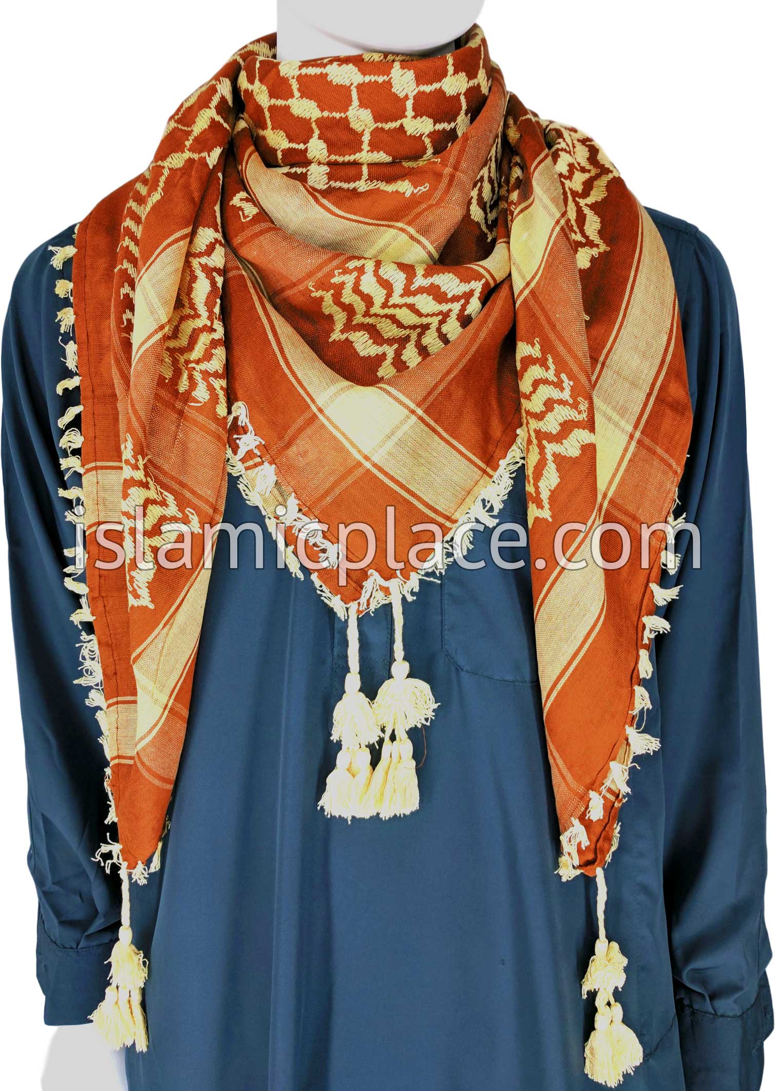 Pumpkin and Yellow - Traditional Style Men Scarf Kifaya