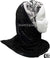 White and Black Victorian Design with Black Wrap - Kuwaiti Scarf