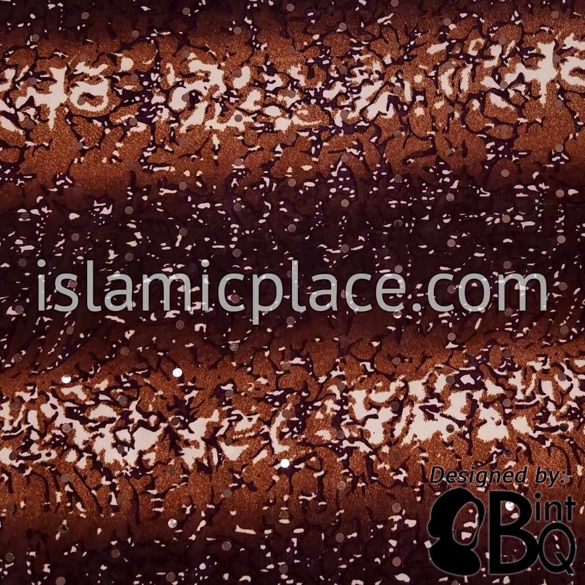 Dark Brown, Light Brown, and Khaki Earthly Crackle Design on Black Wrap - Kuwaiti Scarf