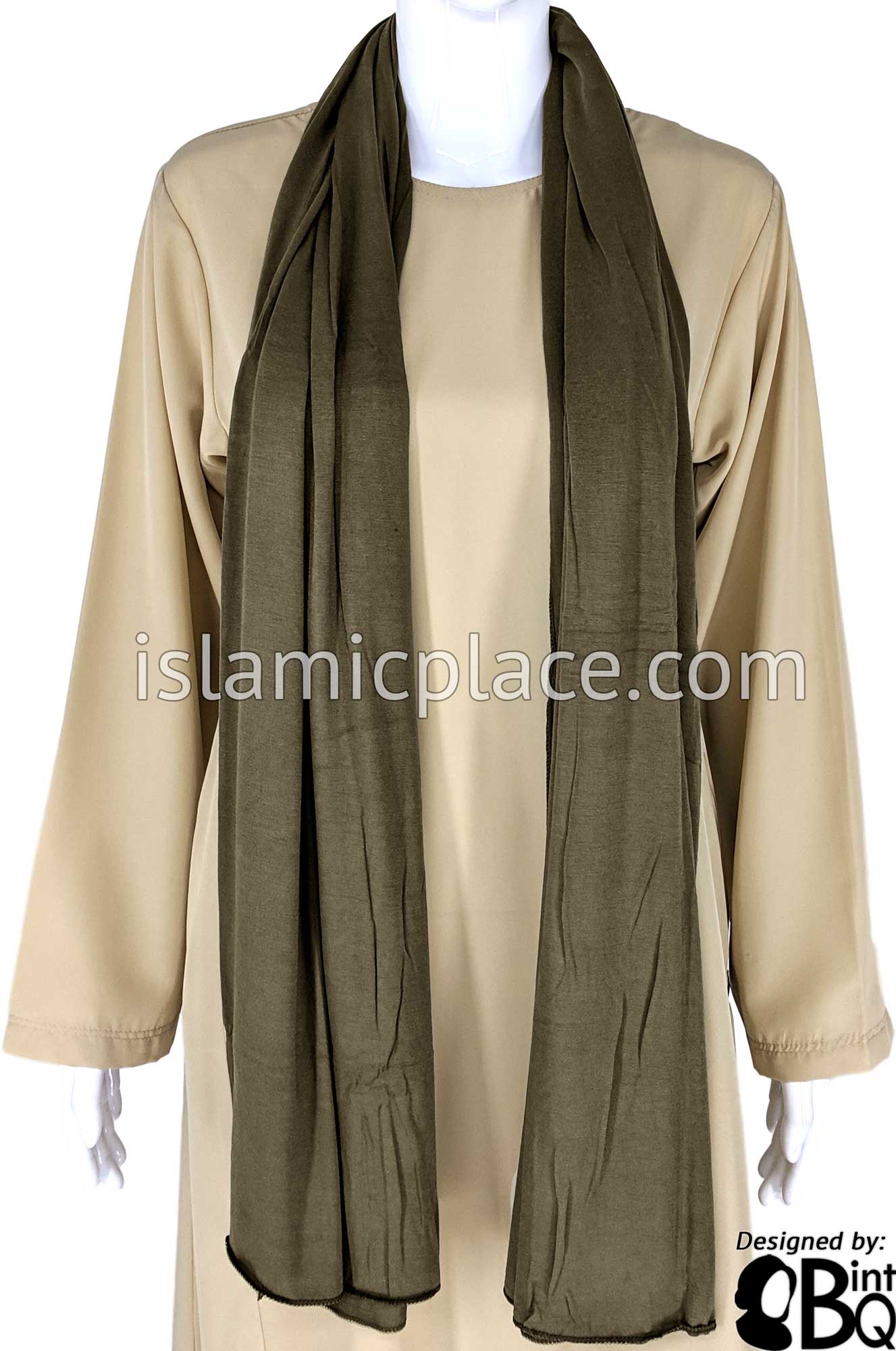 Taupe Plain - Jamila Jersey Shayla Long Rectangle Hijab 30"x70"