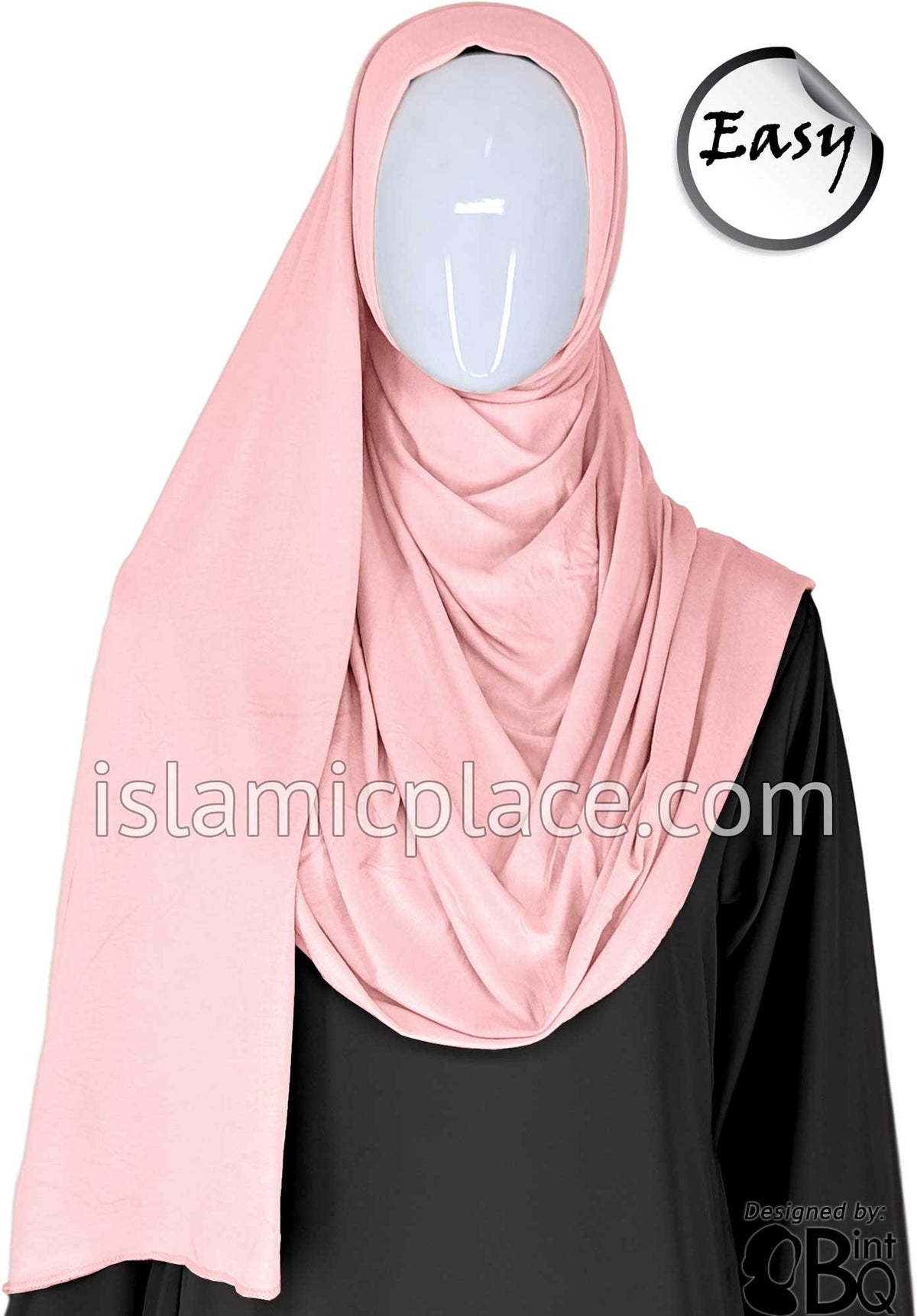 Baby Pink Plain - Easy Aisha Jersey Shayla Long Rectangle Hijab 30&quot;x70&quot;