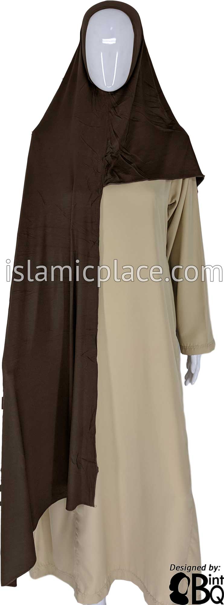 Dark Brown Plain - Easy Aisha Jersey Shayla Long Rectangle Hijab 30"x70"