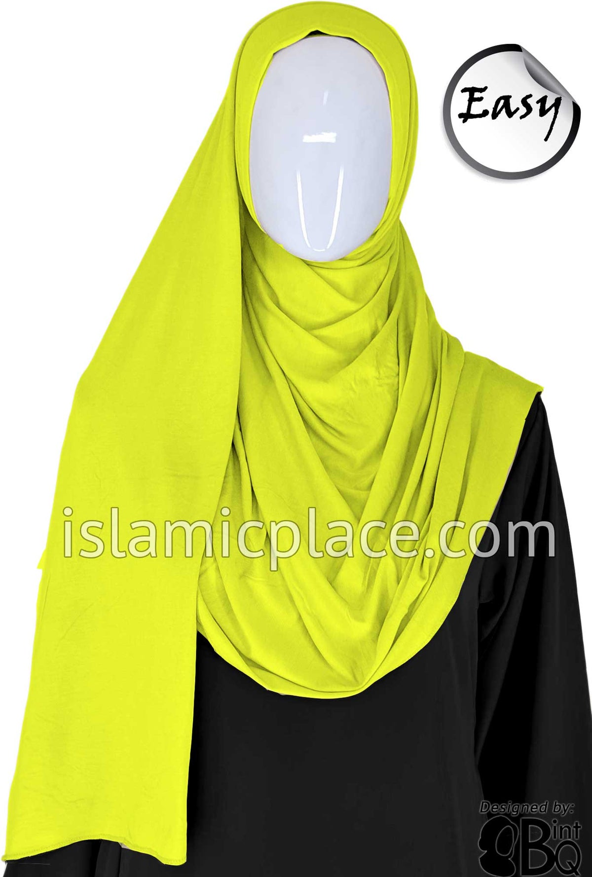 Celery Green Plain - Easy Aisha Jersey Shayla Long Rectangle Hijab 30&quot;x70&quot;