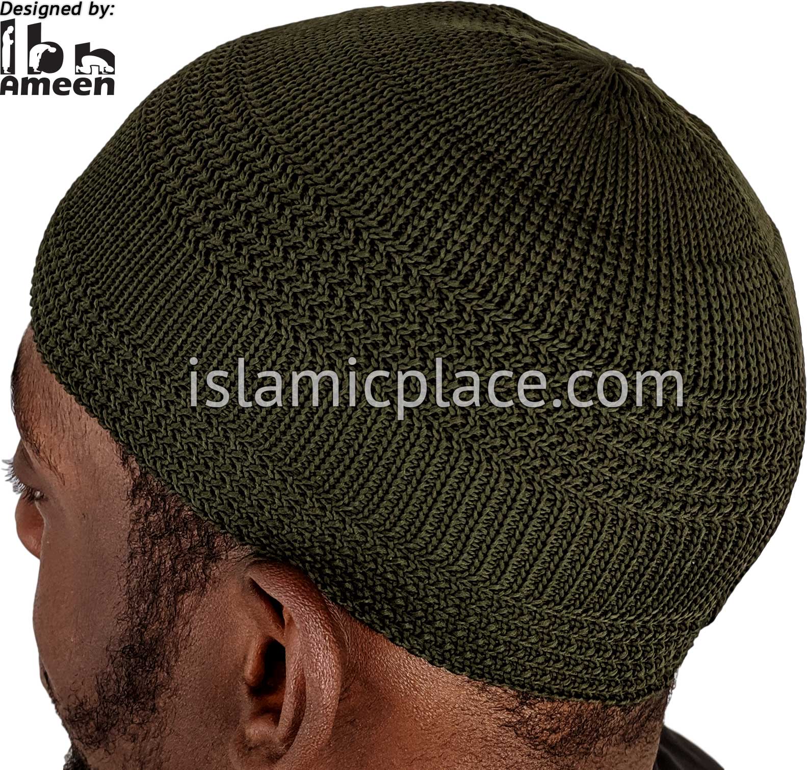 Camo Green - Elastic Knitted Plain Simple Kufi