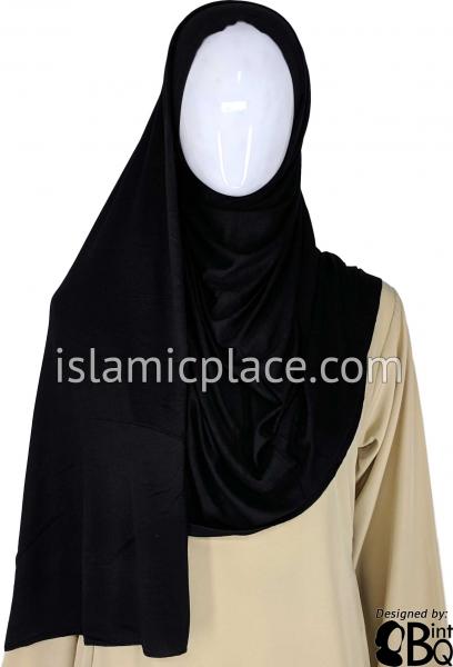 Black Plain - Jamila Jersey Shayla Long Rectangle Hijab 30"x70"