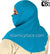 Teal - Plain Teen to Adult (Large) Hijab Al-Amira with Built-in Niqab