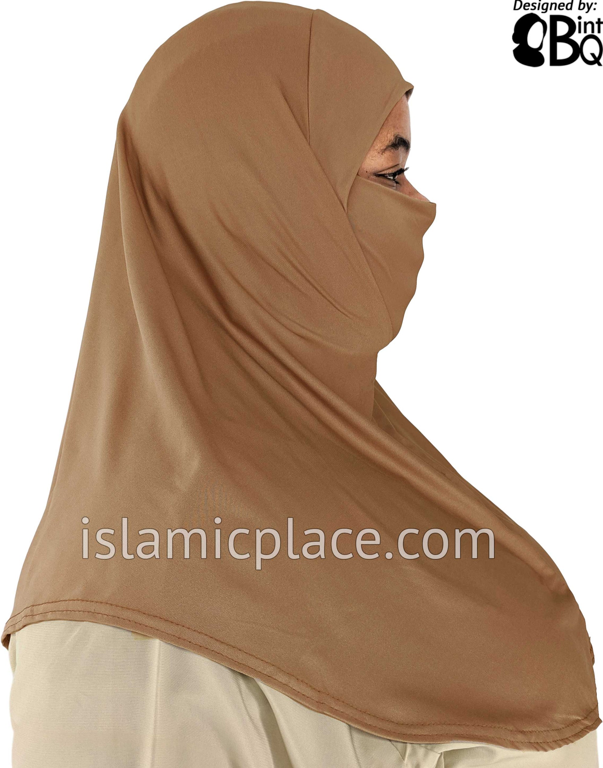 Oyster - Plain Teen to Adult (Large) Hijab Al-Amira with Built-in Niqab