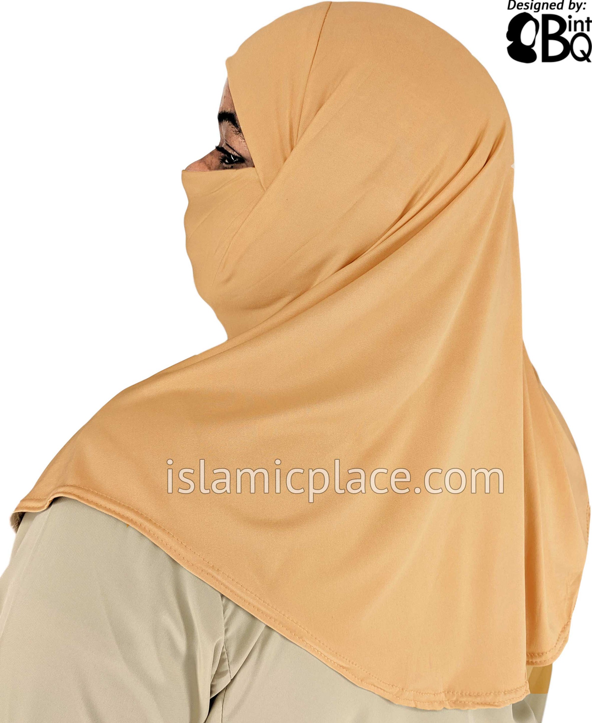 Oatmeal - Plain Teen to Adult (Large) Hijab Al-Amira with Built-in Niqab