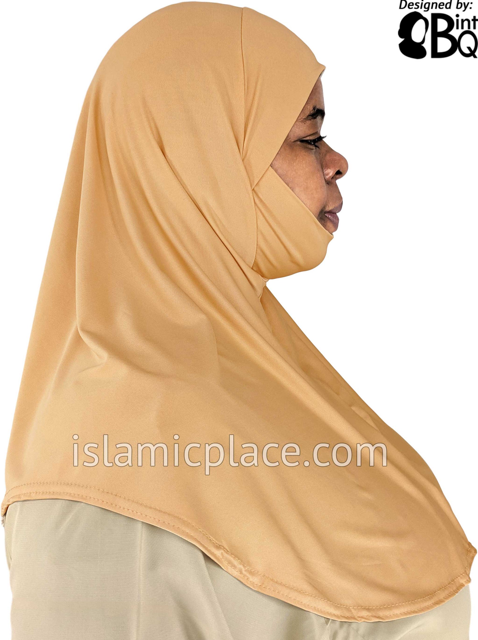 Oatmeal - Plain Teen to Adult (Large) Hijab Al-Amira with Built-in Niqab