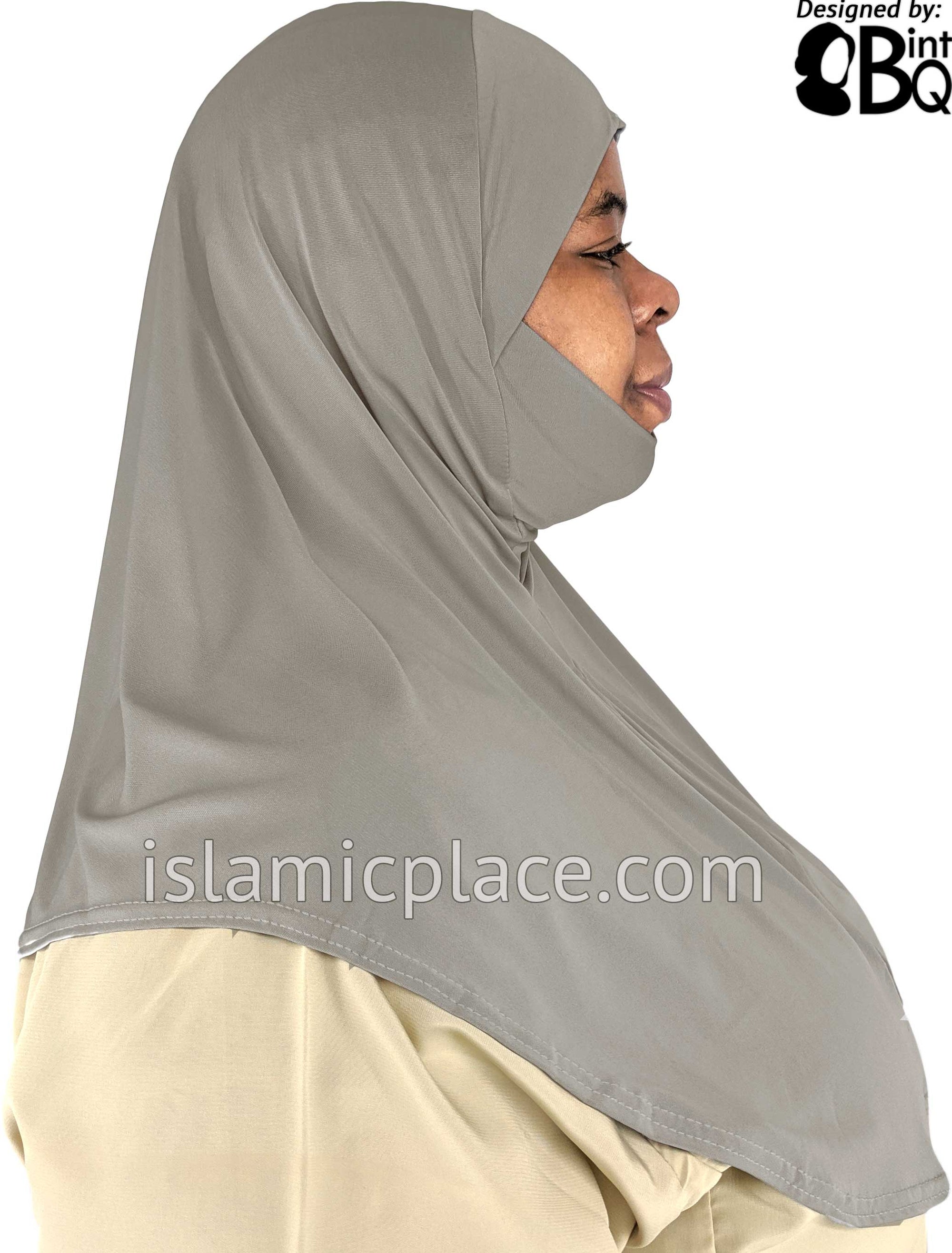 Slate Gray - Plain Teen to Adult (Large) Hijab Al-Amira with Built-in Niqab