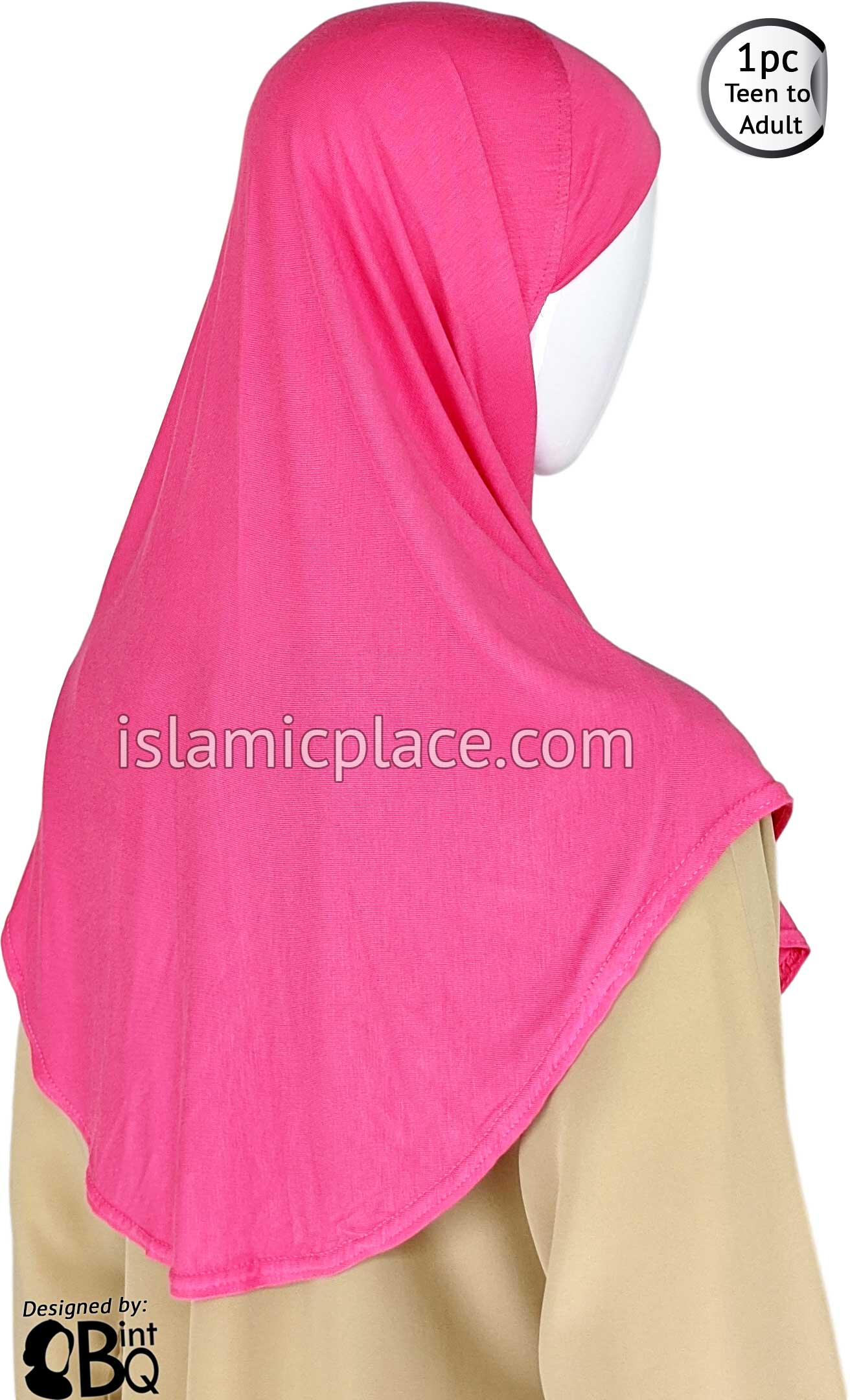 Bubble Gum Pink - Plain Teen to Adult (Large) Hijab Al-Amira (1-piece style)