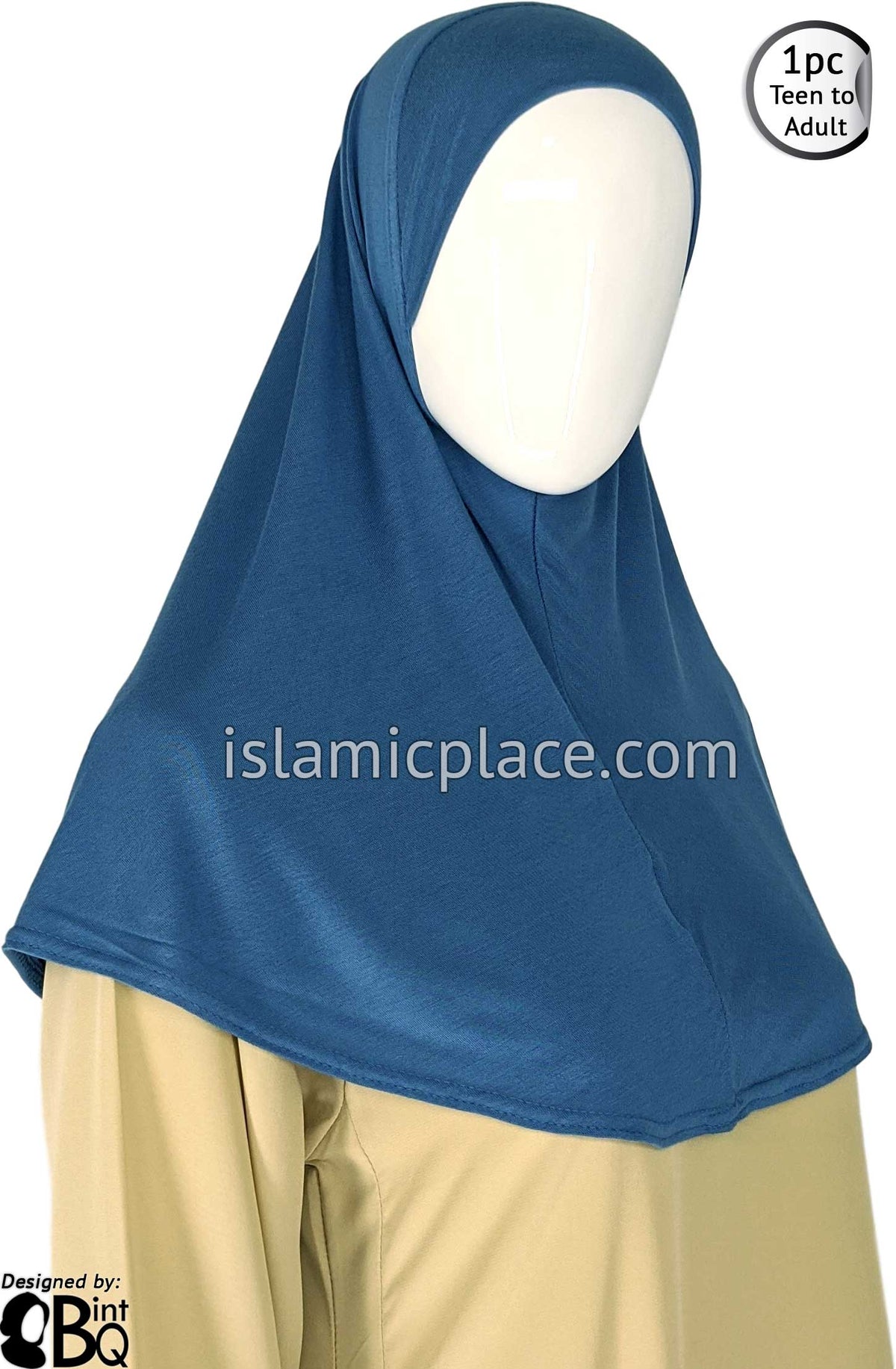 Steel Blue - Plain Teen to Adult (Large) Hijab Al-Amira (1-piece style)