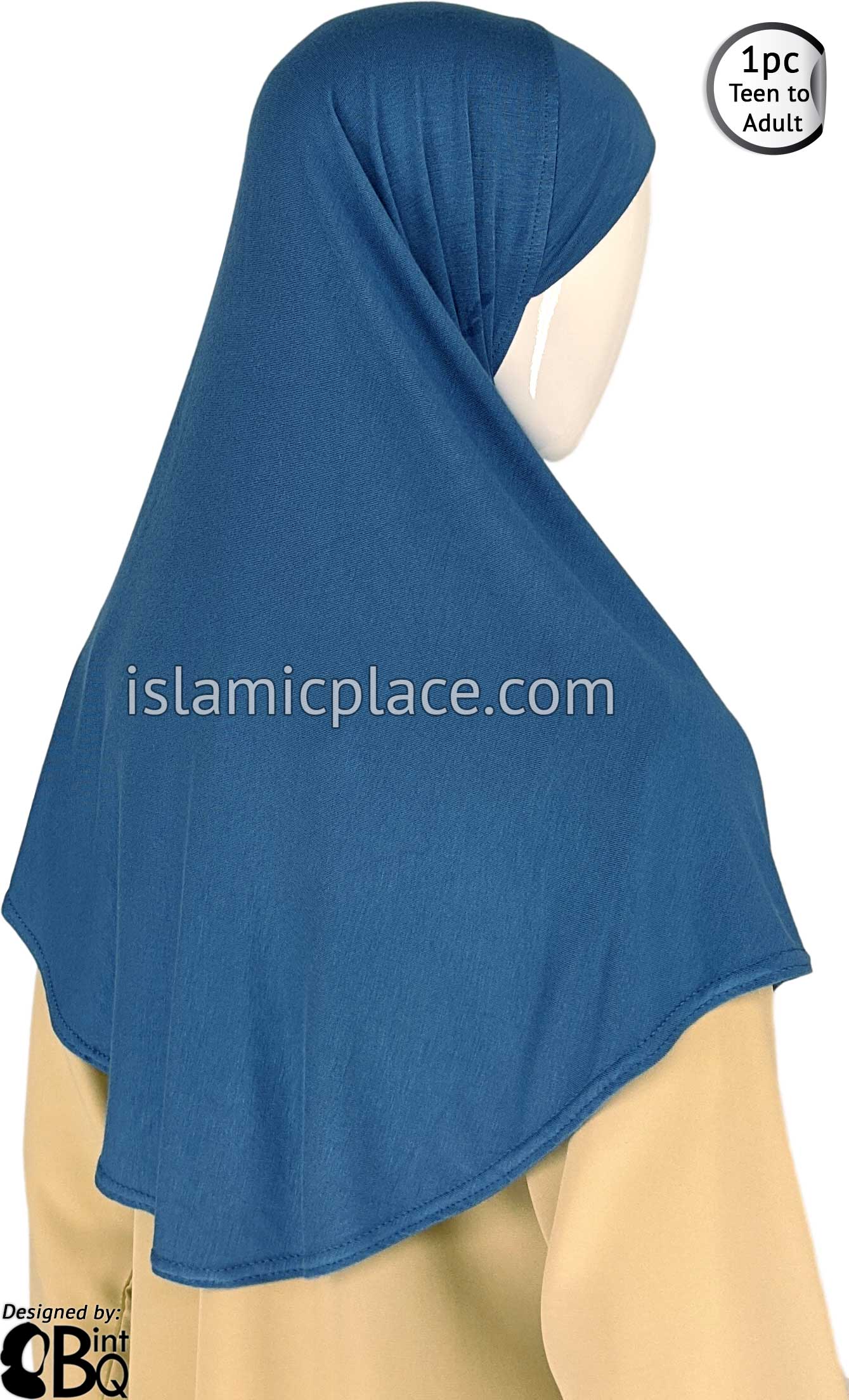 Steel Blue - Plain Teen to Adult (Large) Hijab Al-Amira (1-piece style)