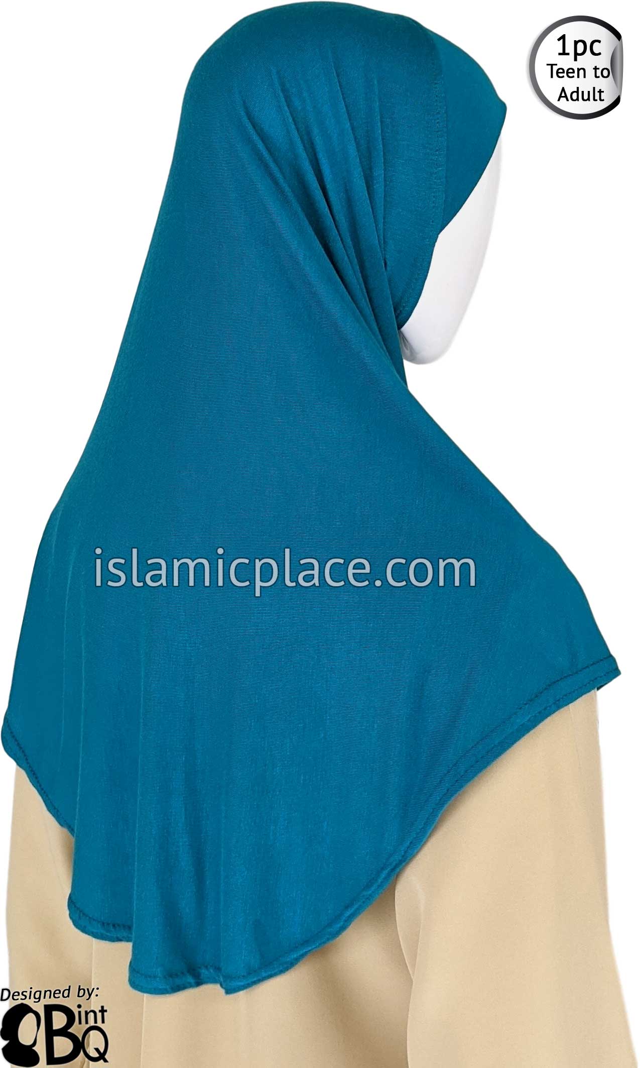 Light Teal - Plain Teen to Adult (Large) Hijab Al-Amira (1-piece style)