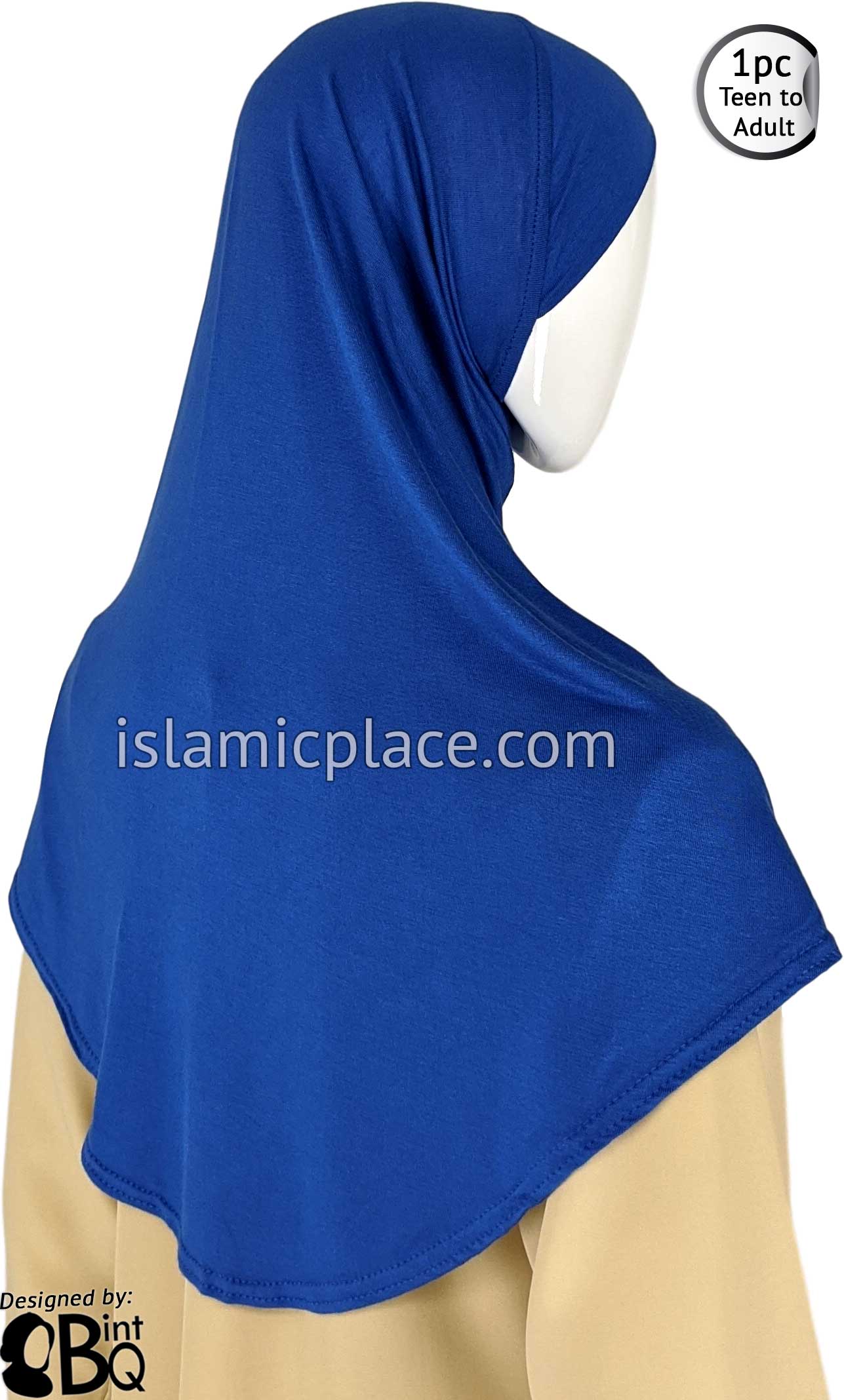 Cobalt - Plain Teen to Adult (Large) Hijab Al-Amira (1-piece style)