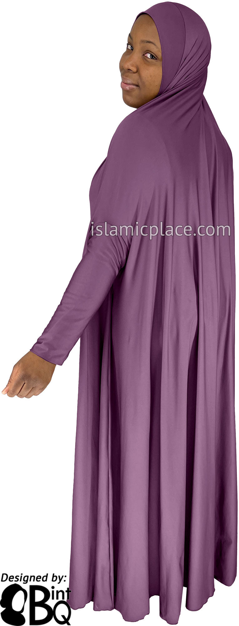 Light Plum - Plain Overhead Abaya with Cuffs