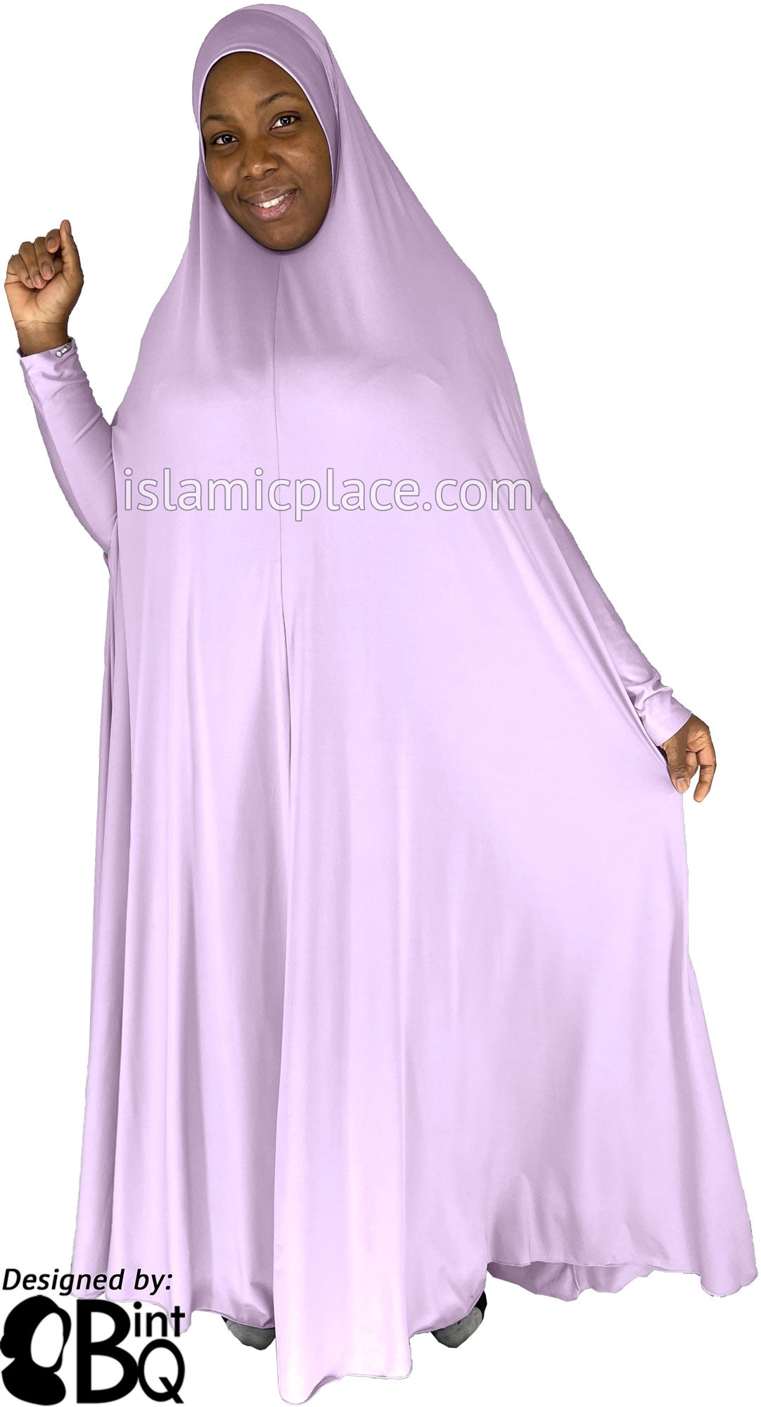 Lilac - Plain Overhead Abaya with Cuffs