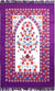 Purple - Floral Mihrab Design Prayer Rug with Matching Zipper Carrying Bag