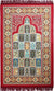 Red - Tile Mihrab Design Prayer Rug with Matching Zipper Carrying Bag