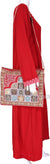 Red - Tile Mihrab Design Prayer Rug with Matching Zipper Carrying Bag