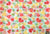 Coral, Green, And Yellow Hearts On White - 45" Square Printed Khimar