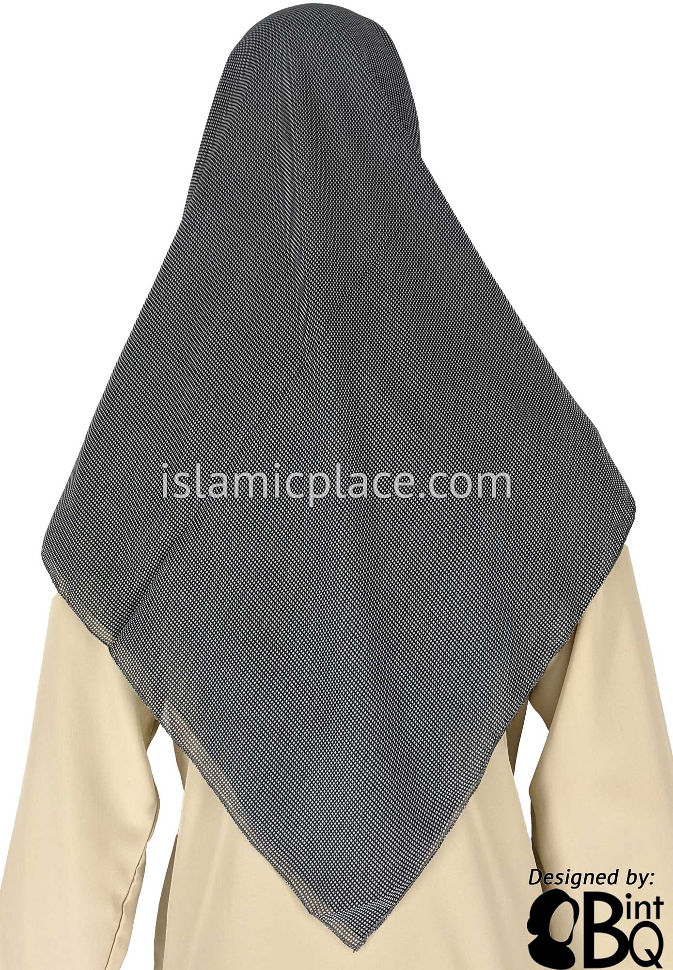 Black and White Star Dust Design - 45" Square Printed Khimar