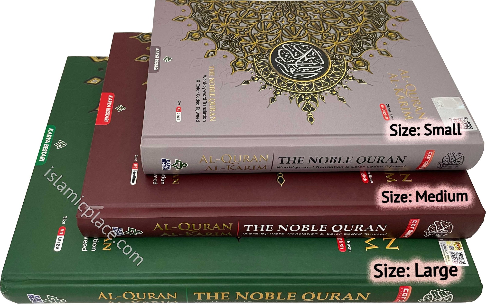 Al-Quran Al-Karim - The Noble Quran Word-by-Word Translation & Color Coded Tajweed Medium 7" x 10"