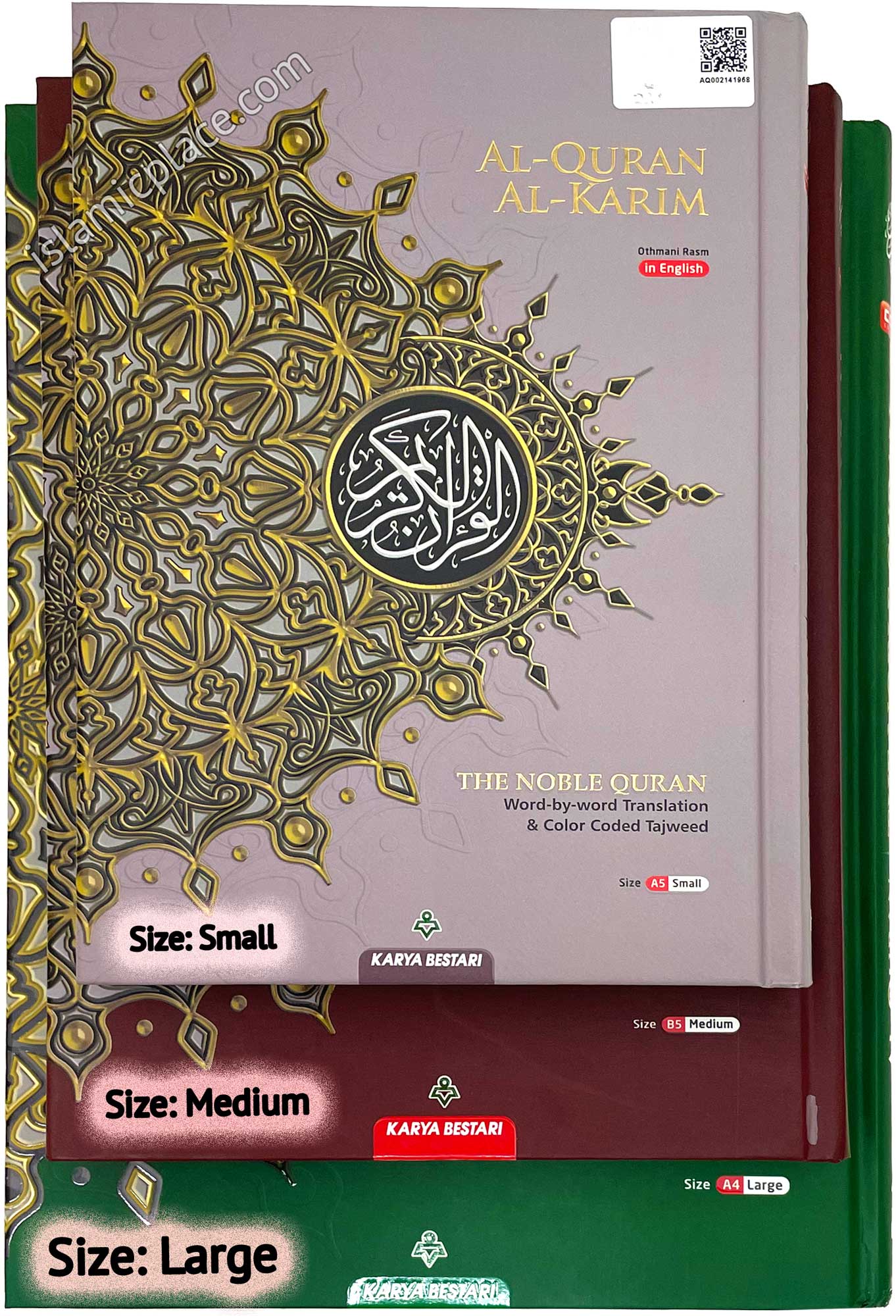 Al-Quran Al-Karim - The Noble Quran Word-by-Word Translation & Color Coded Tajweed Medium 7" x 10"