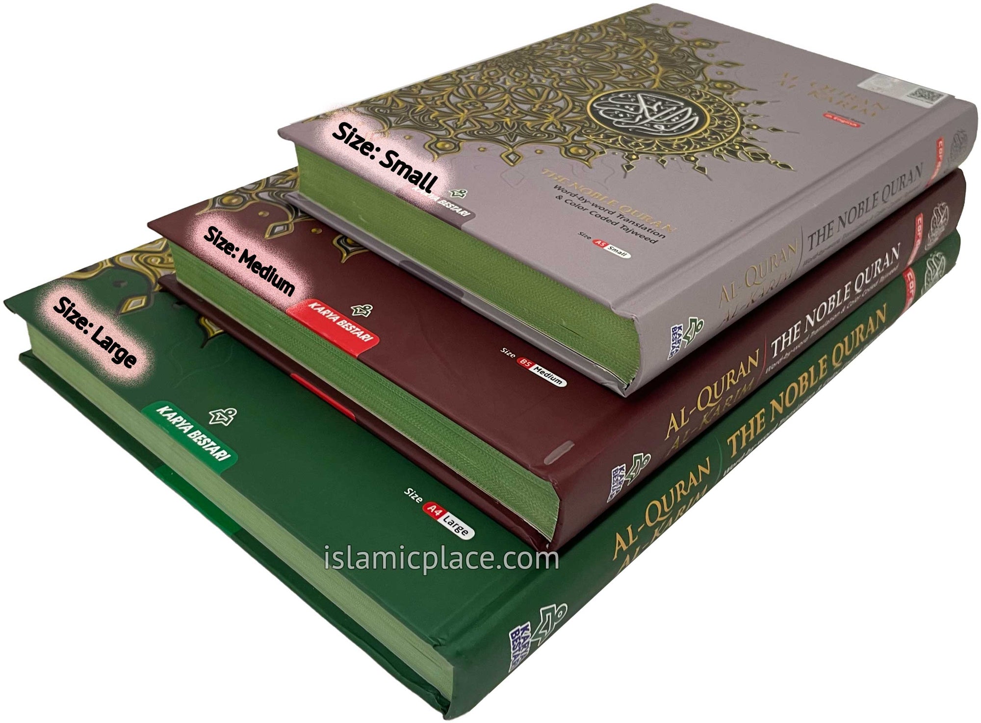 Al-Quran Al-Karim - The Noble Quran Word-by-Word Translation & Color Coded Tajweed Medium 7" x 10"