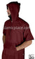 Burgundy - Sohail Men Short Sleeve Hoodie Thob by Ibn Ameen - IA16