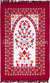 Red - Floral Mihrab Design Prayer Rug with Matching Zipper Carrying Bag