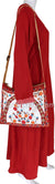 Red - Floral Mihrab Design Prayer Rug with Matching Zipper Carrying Bag