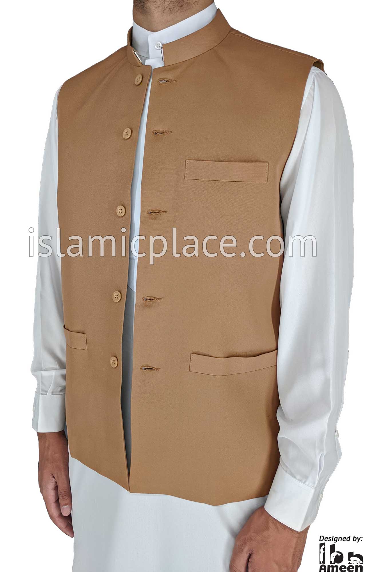 Tan - Shaykh Waistcoat Vest by Ibn Ameen