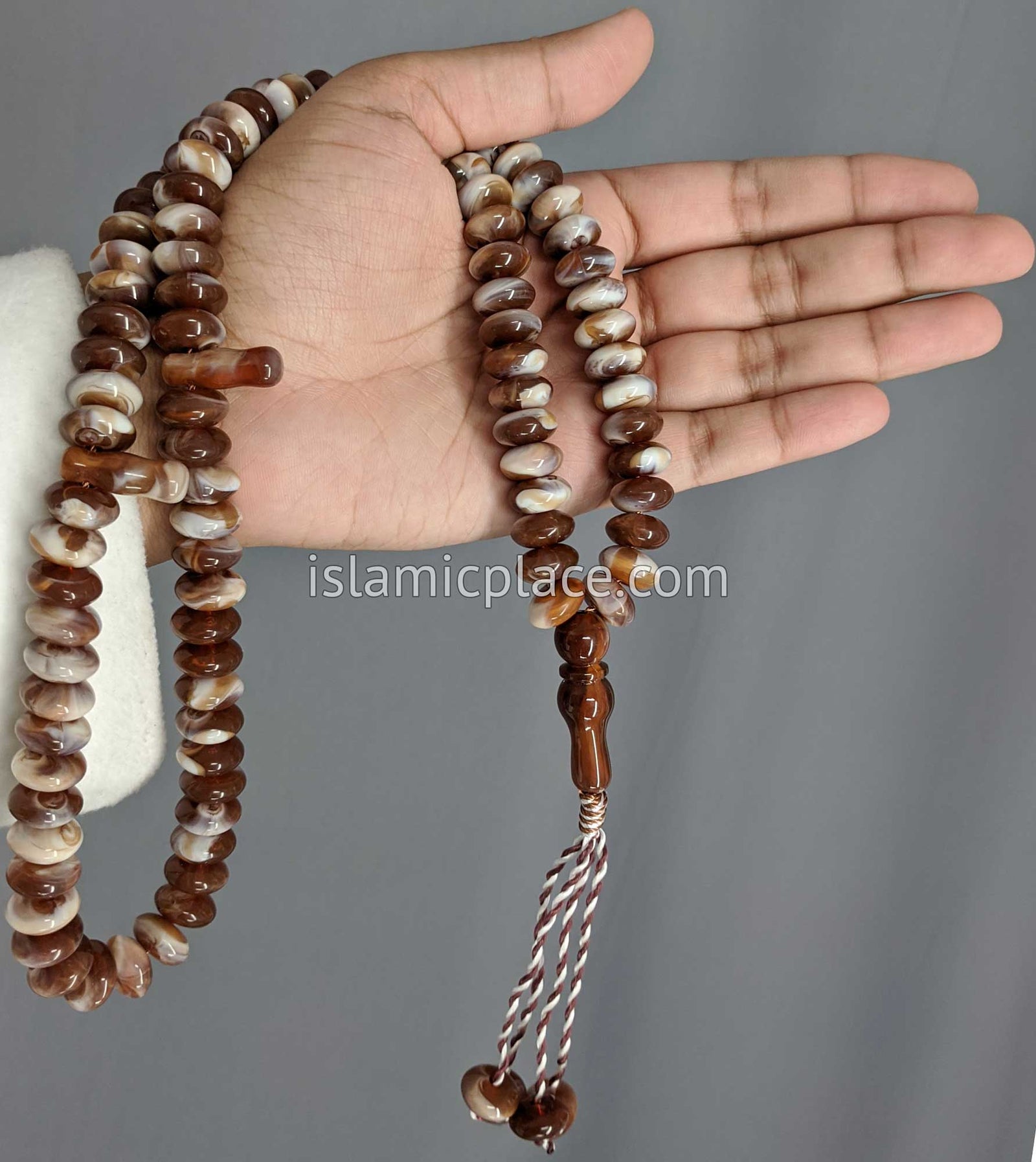 Seashell Brown - Large Bead Talib Tasbih Prayer Beads