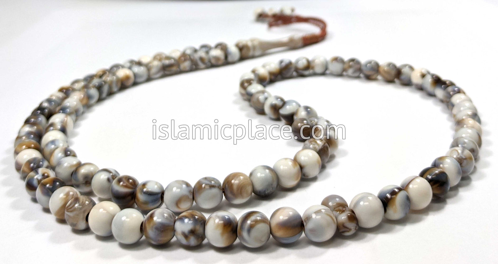 Pearly White - Large Bead Talib Tasbih Prayer Beads