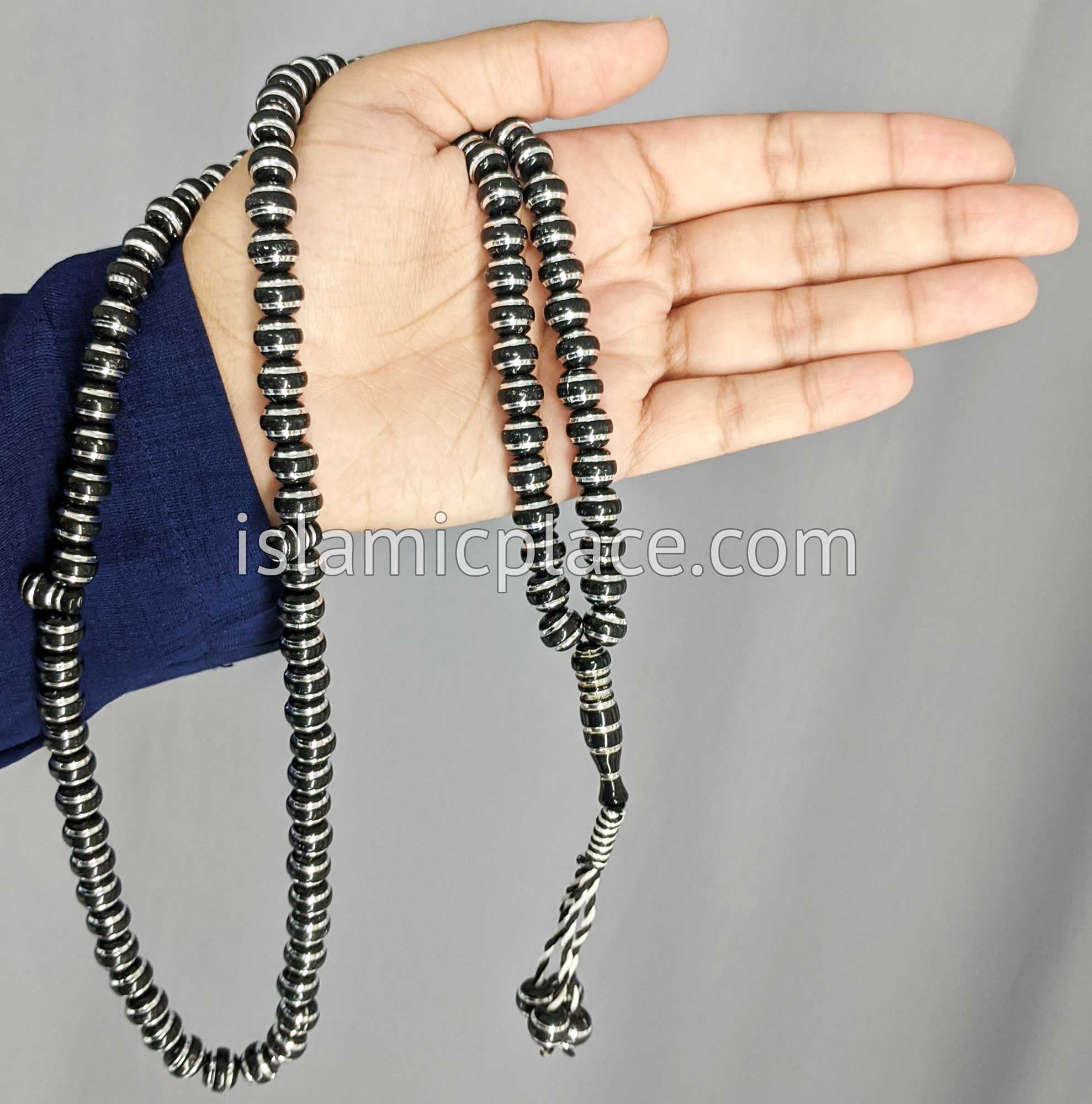 Black - Double Band Design Tasbih Prayer Beads