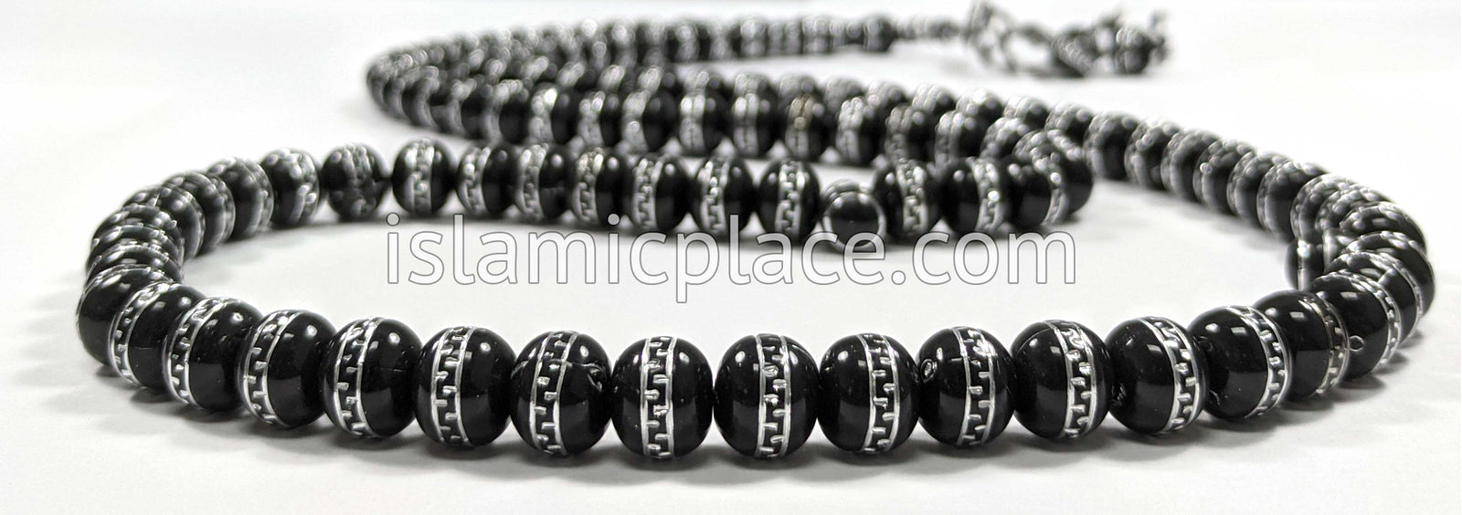 Black - Tribal Band Design Tasbih Prayer Beads