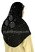 Black - Pearly with Rhinestones Teen to Adult (Large) Hijab Al-Amira (1-piece style) - Design 10