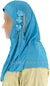 Teal Blue - Roses in a Row Teen to Adult (Large) Hijab Al-Amira (1-piece style) - Design 11